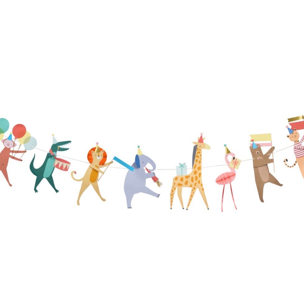Meri Meri Multicolor Safari Animal Parade Banner